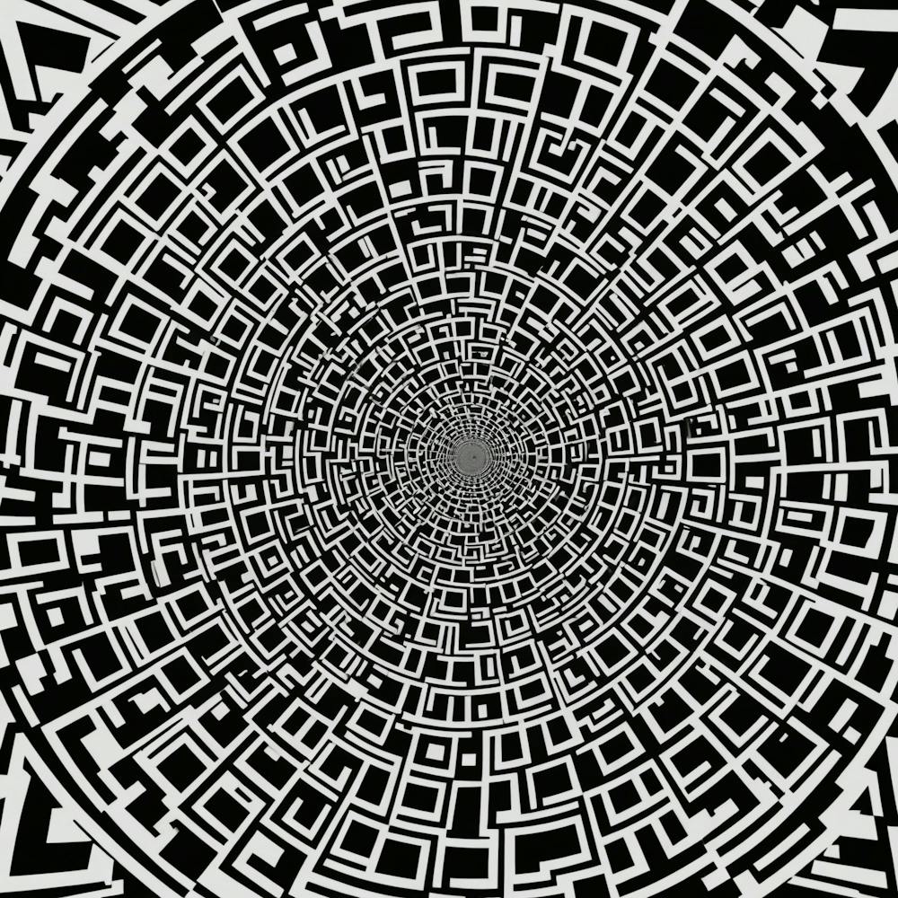 Abstract Black And White Maze