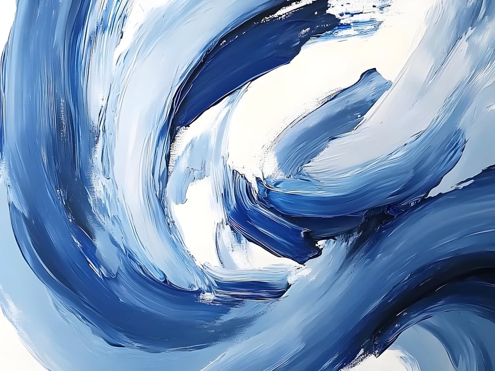 Abstraktes Blaues Gemälde 5