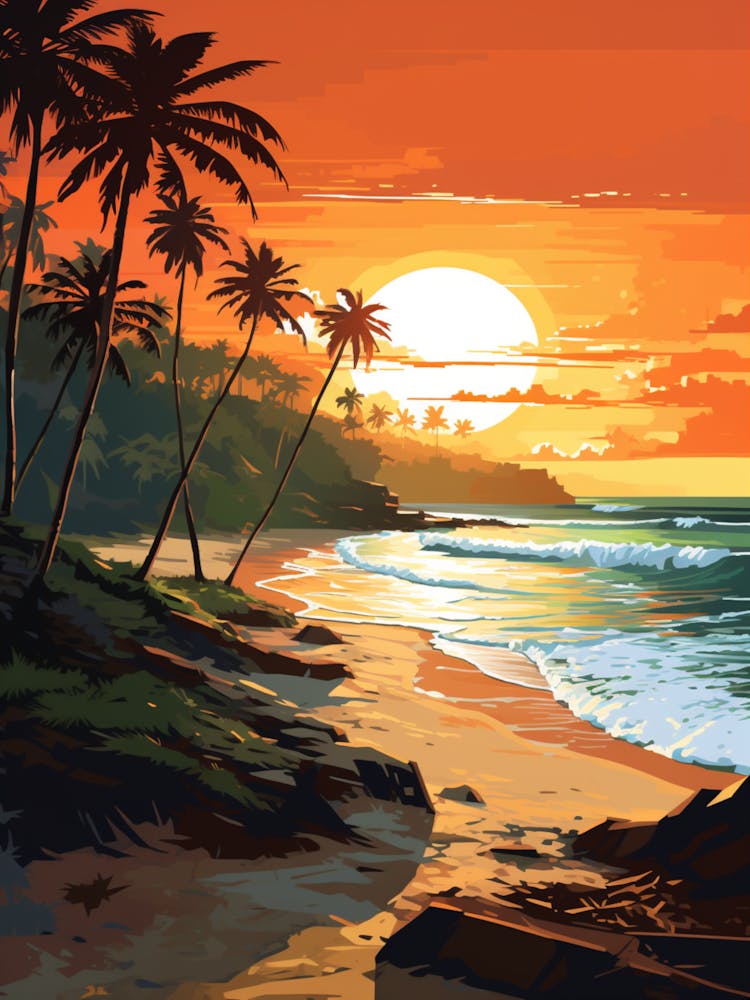 A Vibrant Painting Of El Yunque Beach Puerto Rico 4