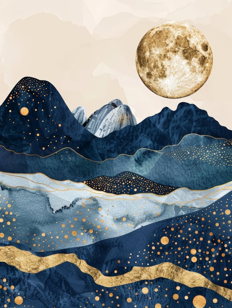 Moon And Stars Canvas Print 2