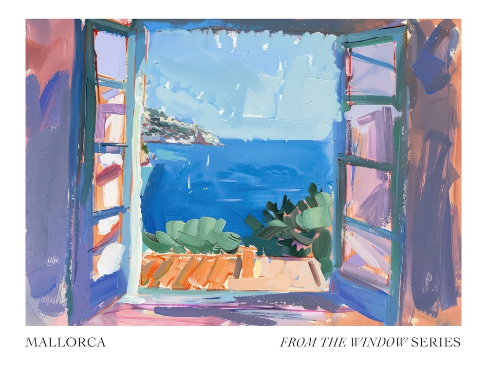 Mallorca From The Window Series Poster Painting 4