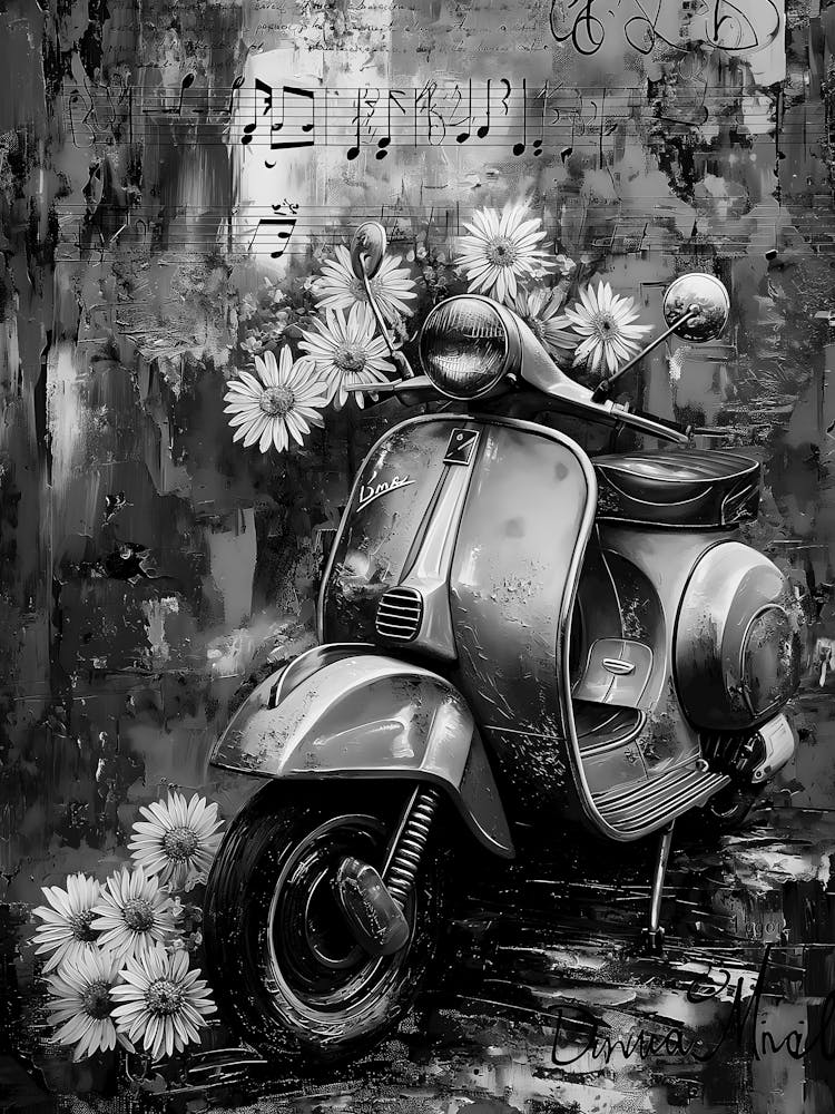Vespa With Flowers