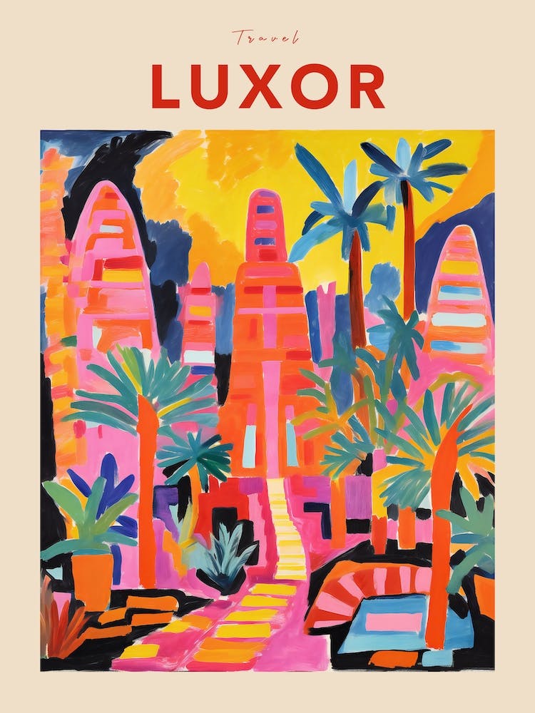 Luxor Egypt Fauvist Travel Poster