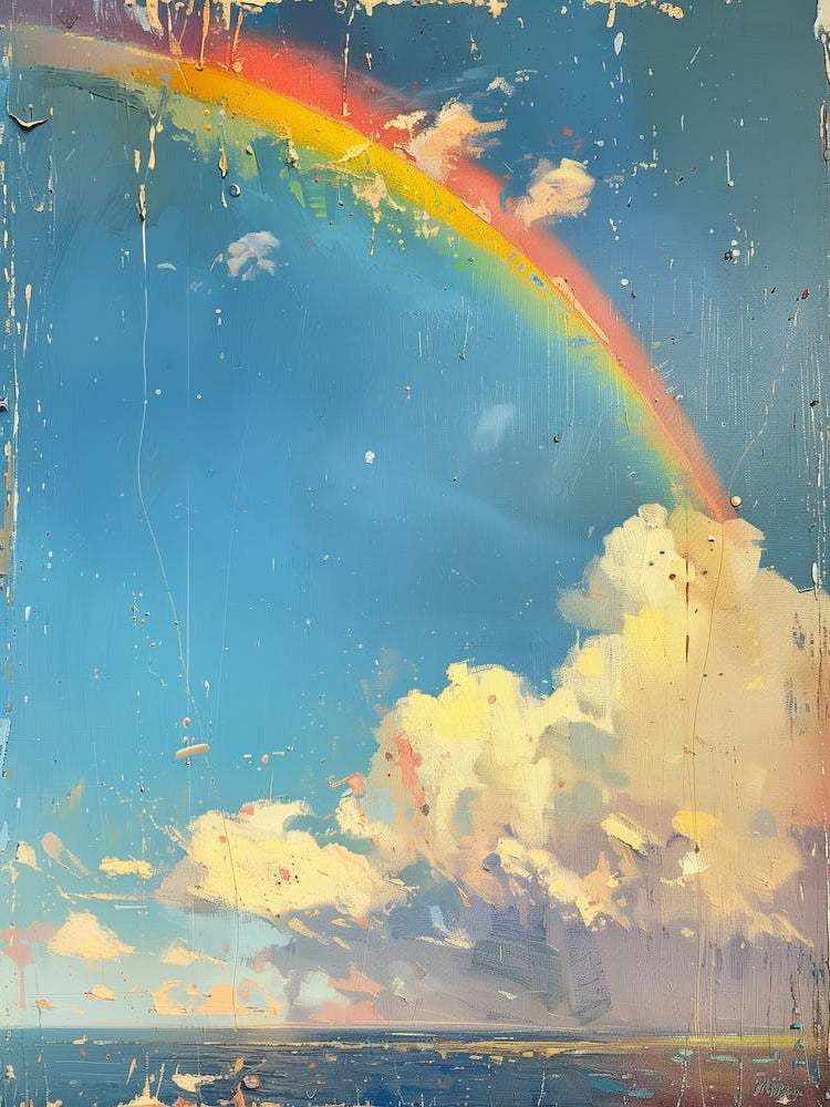 Rainbow Over The Ocean