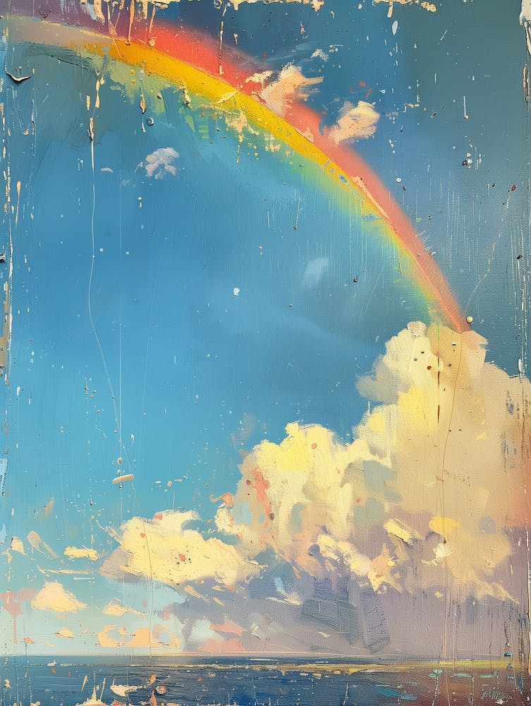 Rainbow Over The Ocean