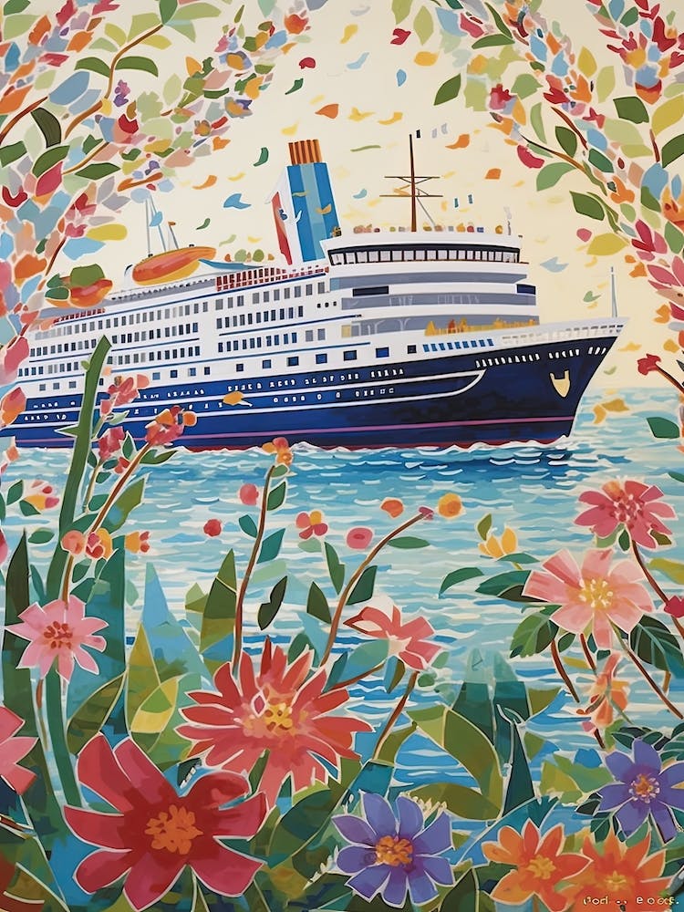Mediterranean Cruise Ship Vintage 3