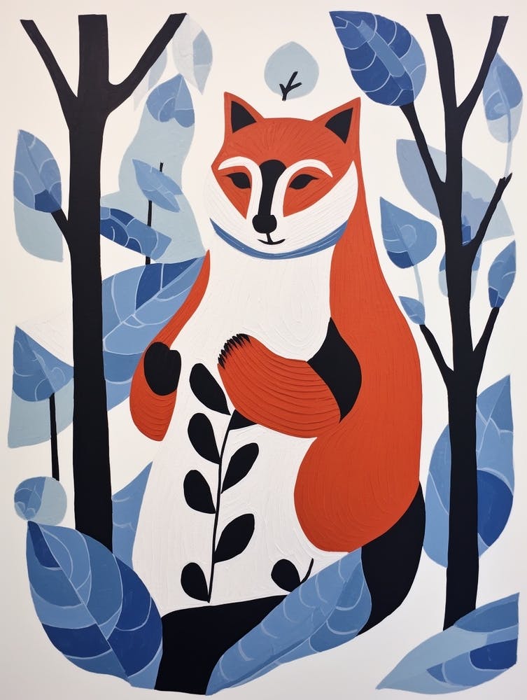 Farbenfrohe Kinder-Tierkunst Roter Panda 1