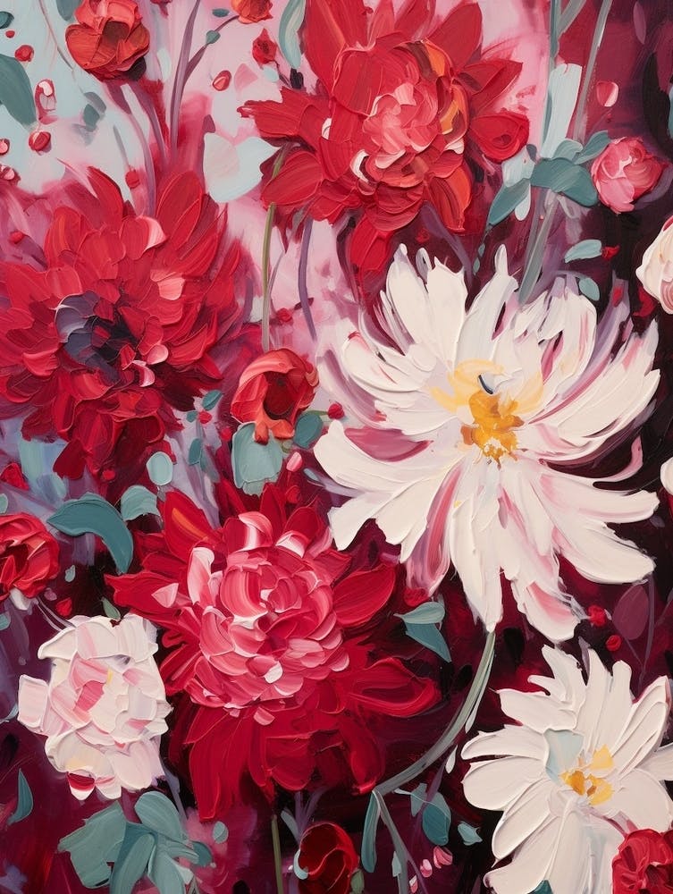 Red Flower Impressionist Painting 9