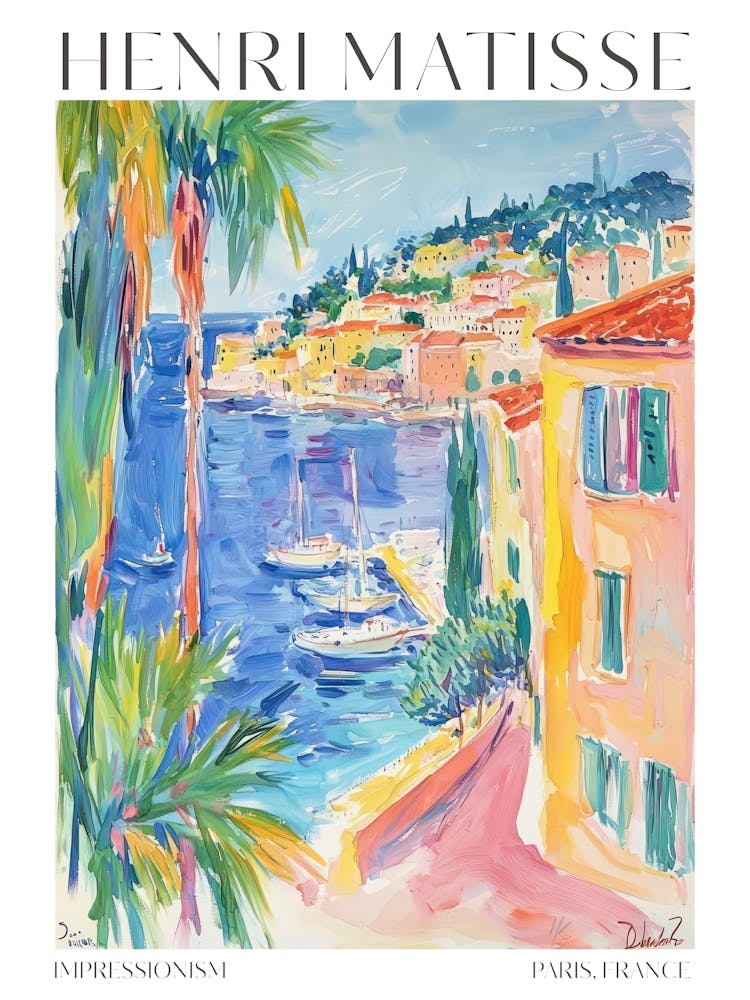 Matisse Style Painting Print Coastal Eclectic Maximalist Trendy Decor Matisse Gift Idea