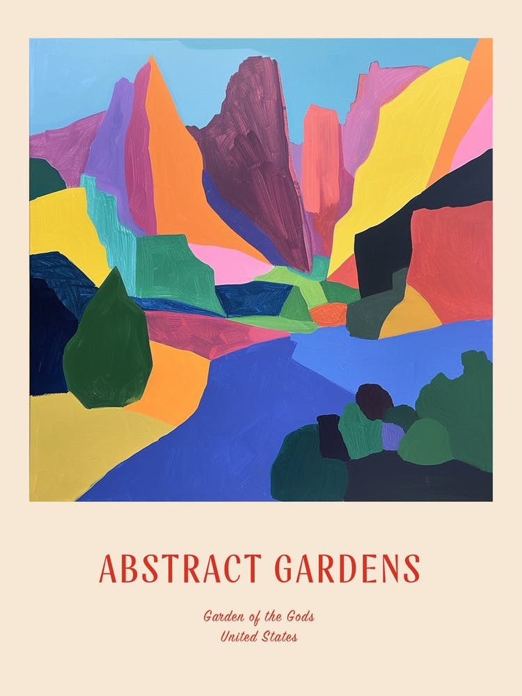 Colourful Gardens Garden Of The Gods Usa 3 Red Poster