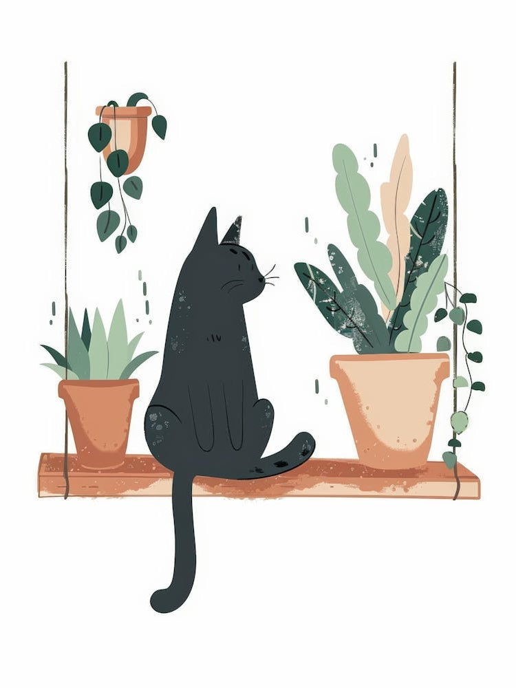 Cat Sitting On A Shelf