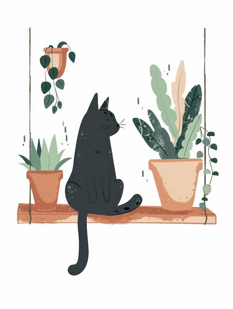 Cat Sitting On A Shelf