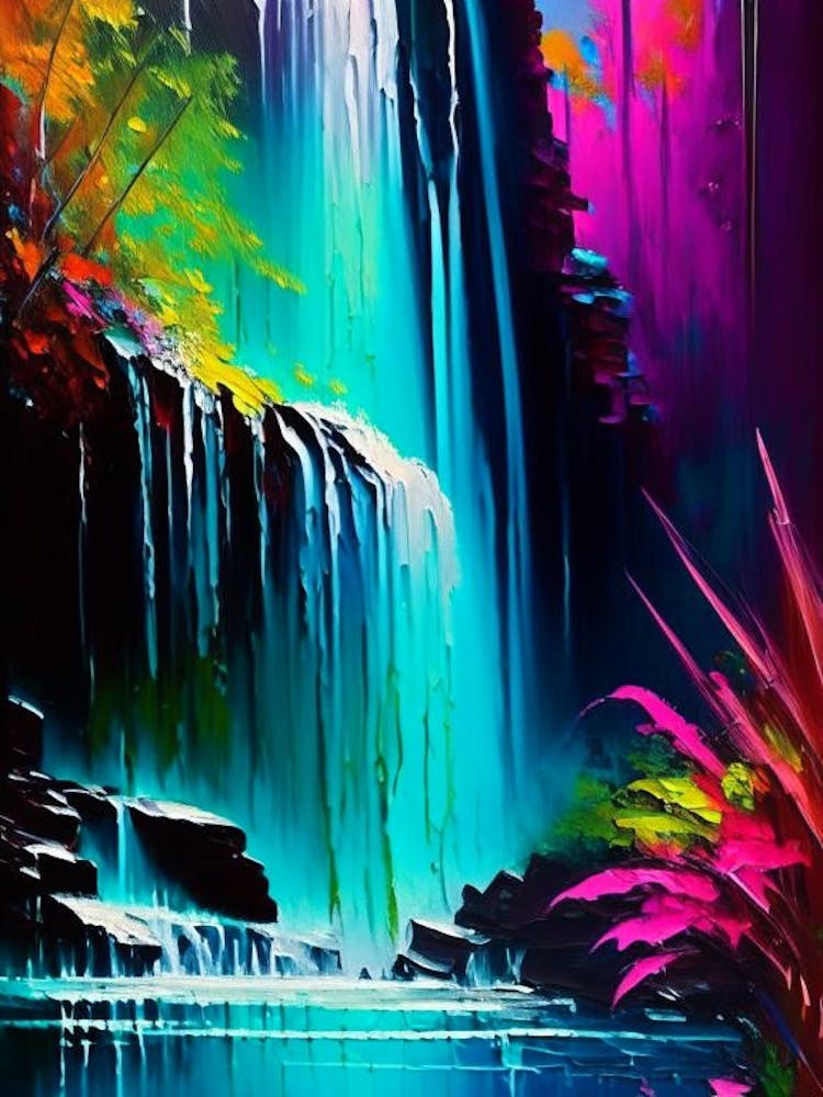 Waterfalls In Forest Water Landscapes Waterscape Bright Abstract 1
