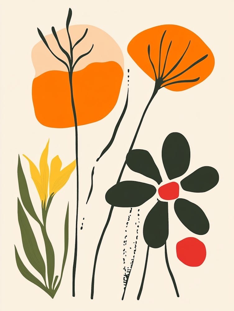 Flowers On A White Background 16