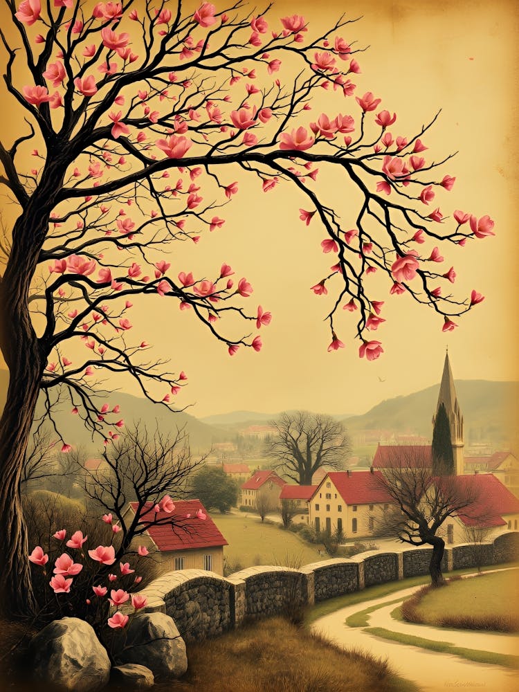Vintage eines Dorfes
