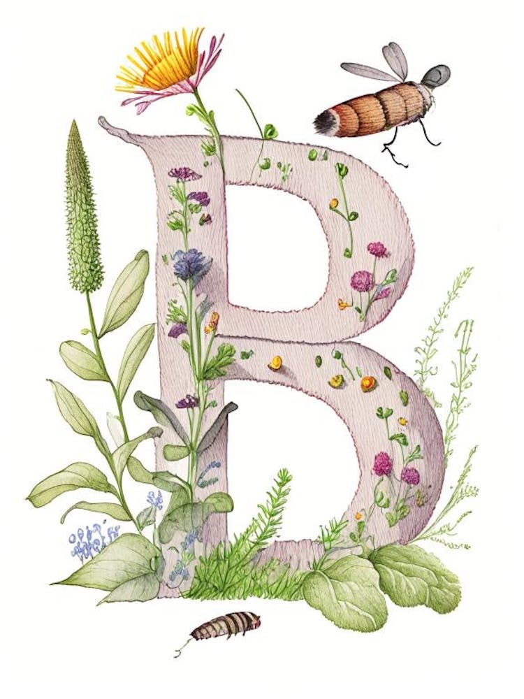 B  Letter, Alphabet Quentin Blake Illustration 1