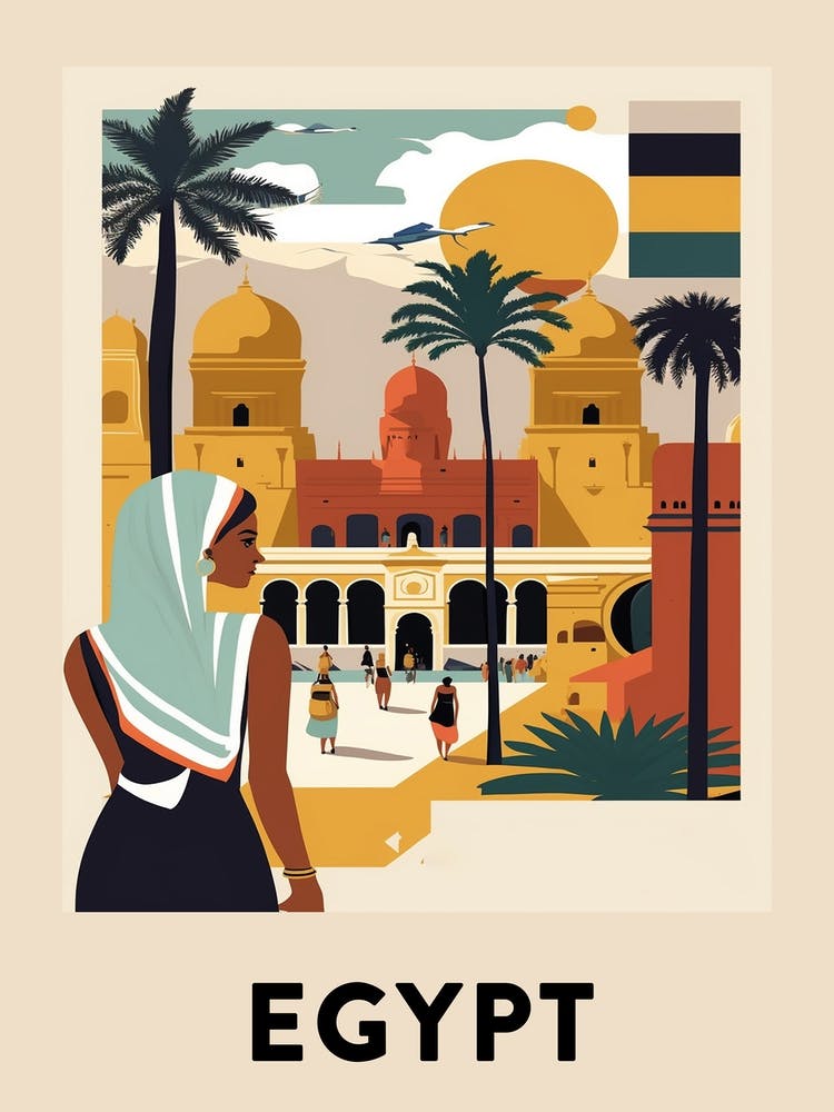 Egypt 4 Vintage Travel Poster