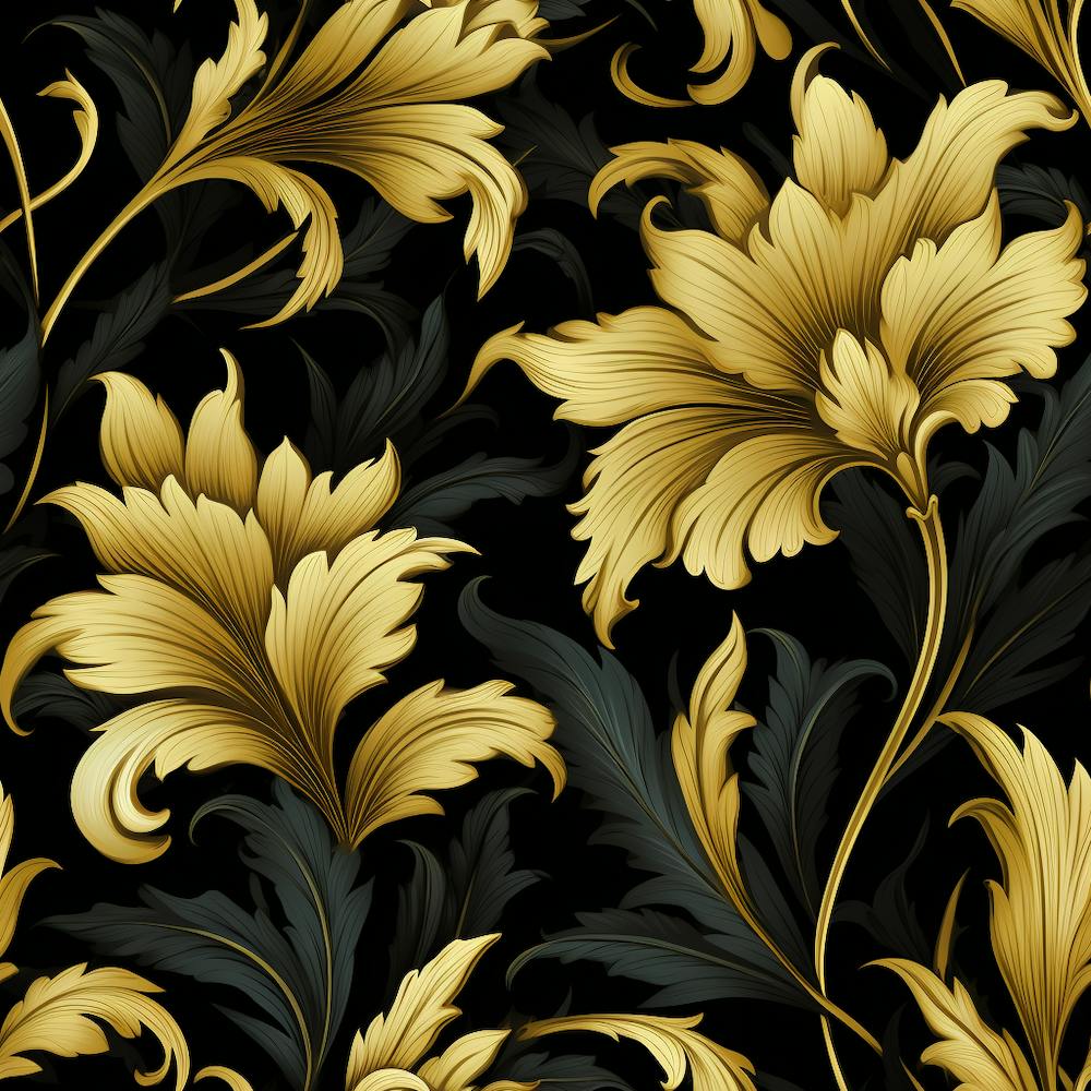 Gothic inspired gold and black floral