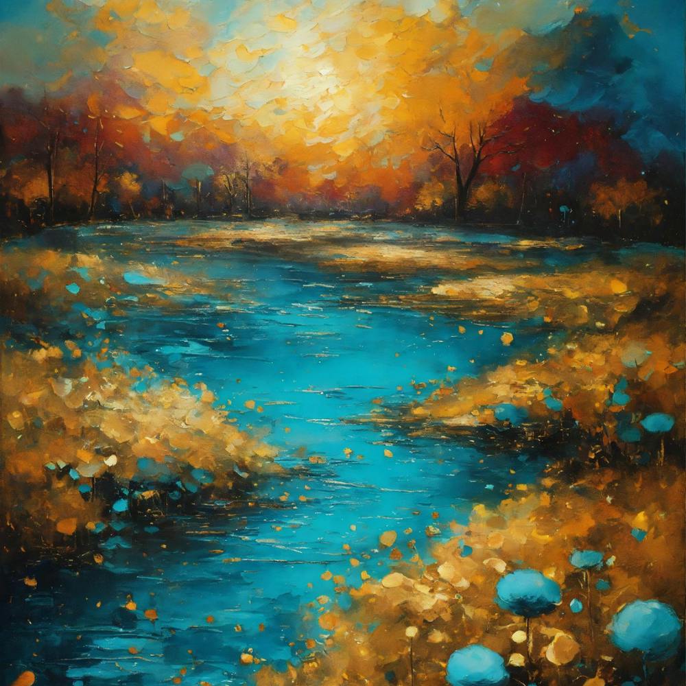 Sonnenuntergang am Fluss