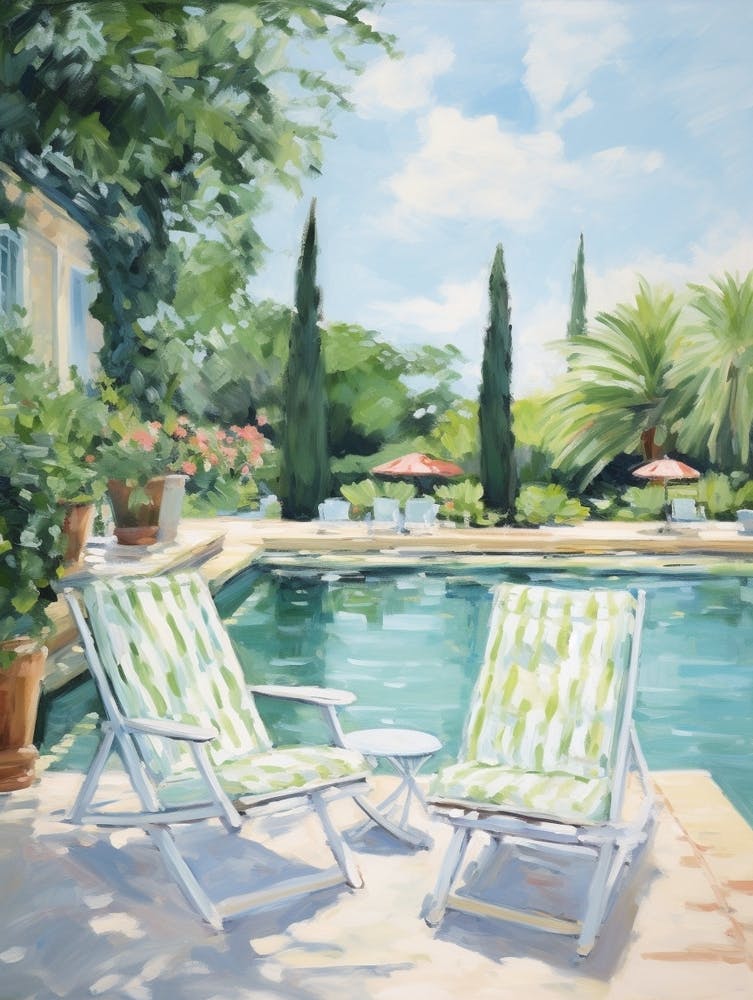 Sun Lounger By The Pool In French Countryside 2