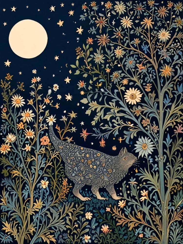 William Morris Cat In The Moonlight 57
