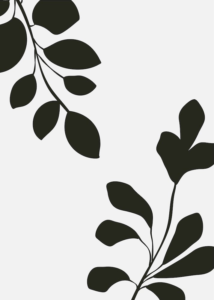 Art Botanique Abstrait Noir et Beige 11