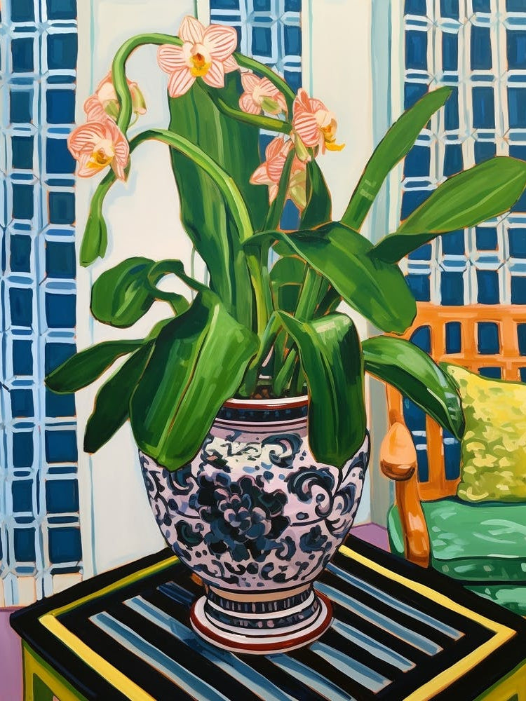 Flowers In A Vase Still Life Painting Orchid 2