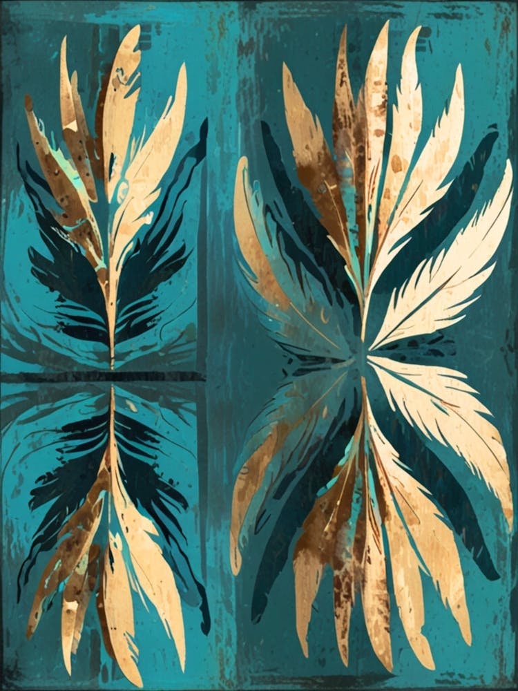 Feathers In Teal