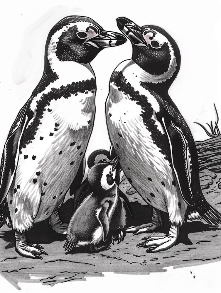 African Penguin Feeding Their Chicks 1