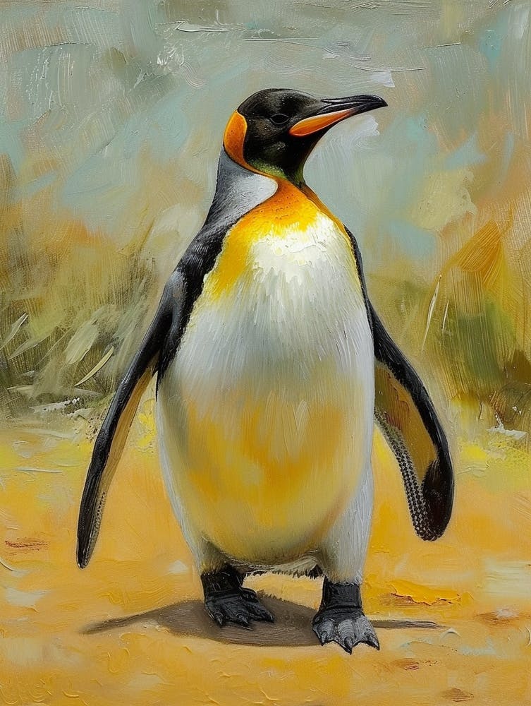 African Penguin King George Island Oil Painting 2