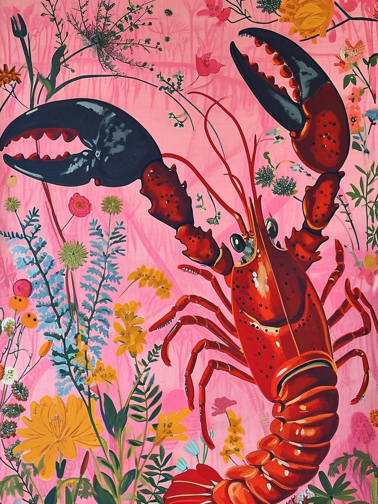 Floral Animal Painting Lobster 2
