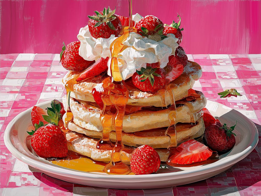 Pancake Stack Pink Checkerboard