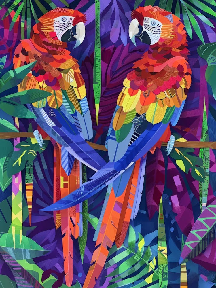 Parrots In The Jungle