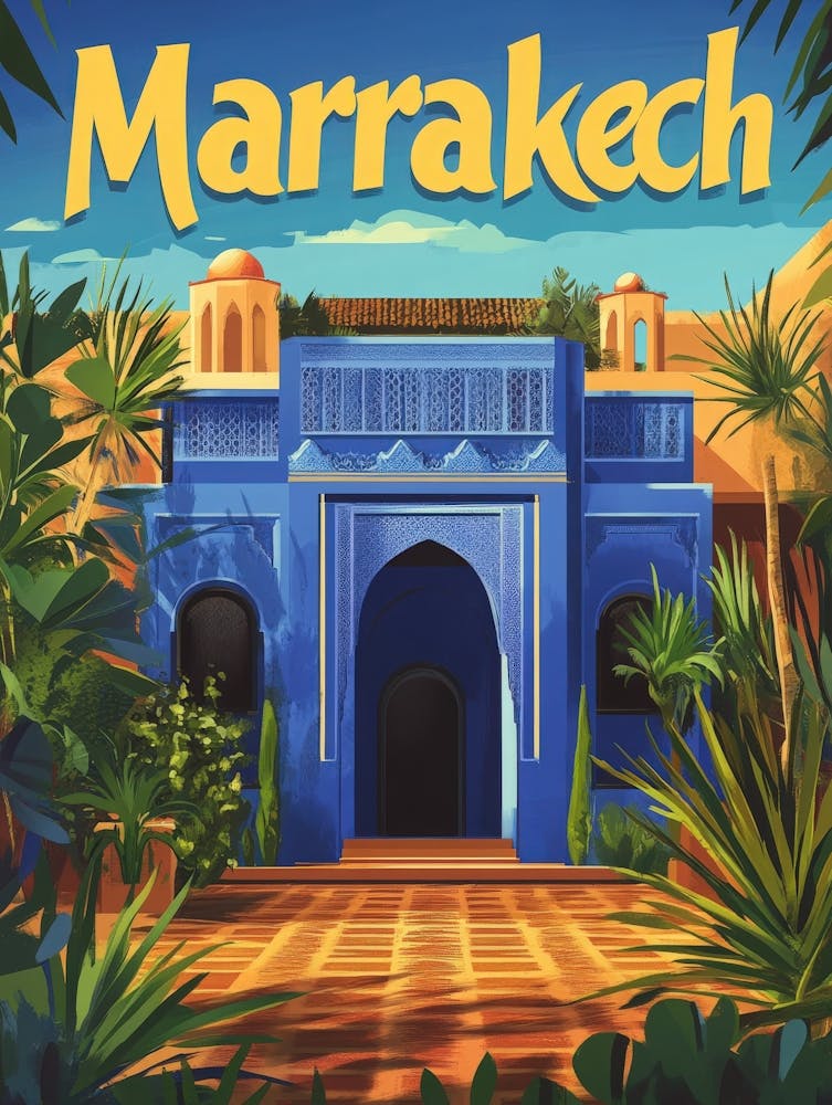 Aihrgdesign A Retro Travel Poster For Marrakech 2