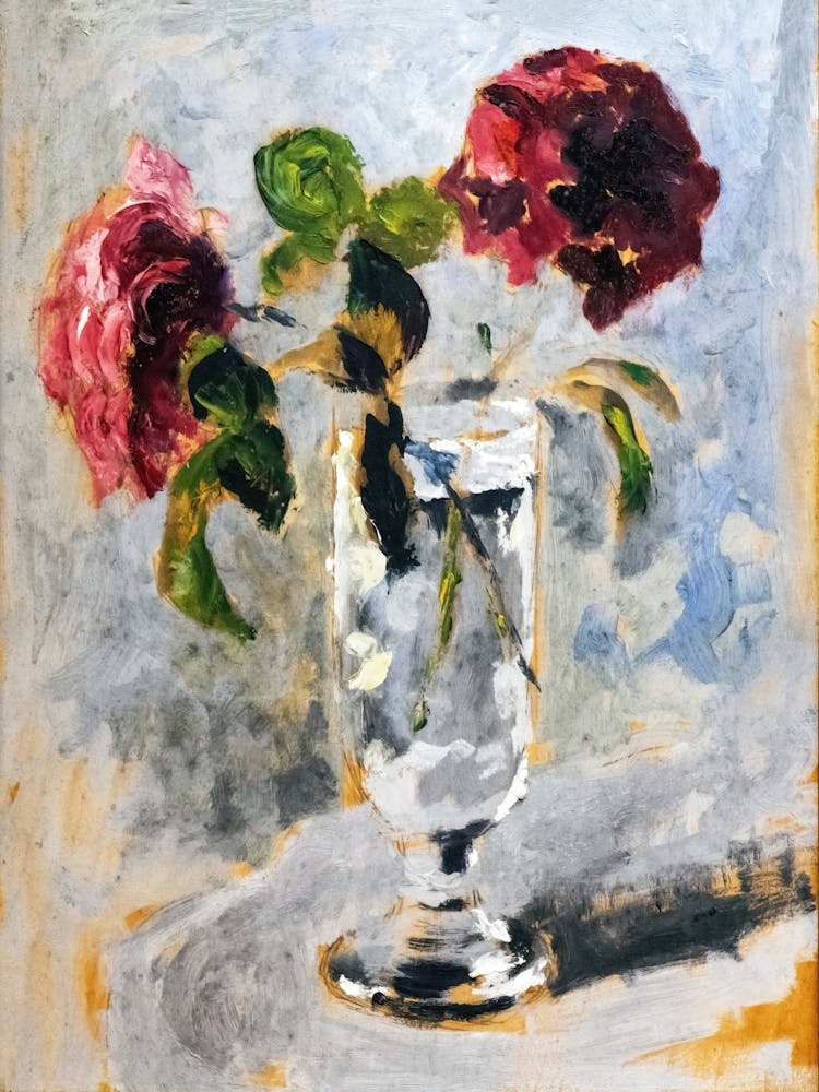 Roses Vintage Still Life Painting