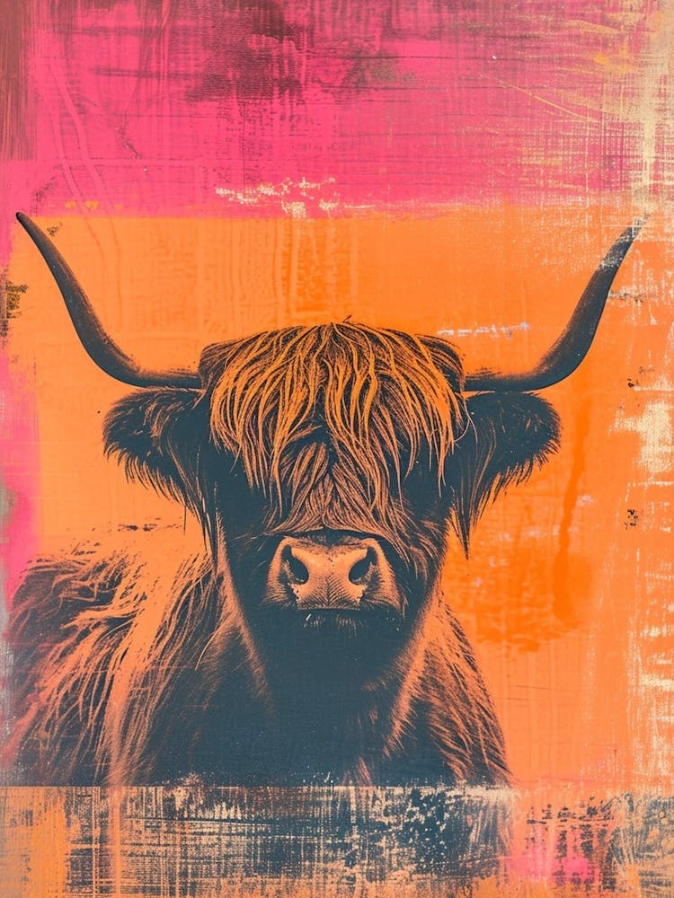 Highland Cow Polaroid Inspired 2