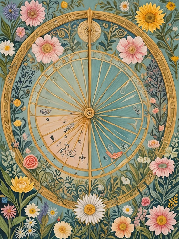 Horloge Florale Dans le Jardin