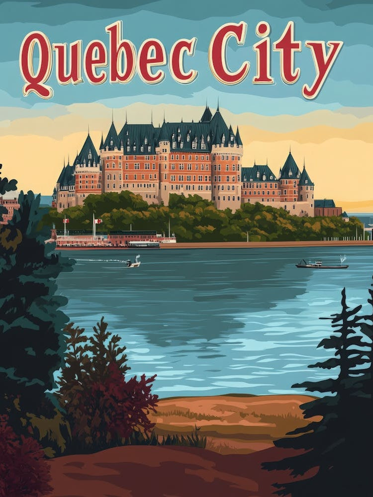 Aihrgdesign A Vintage Travel Poster Of Quebec City