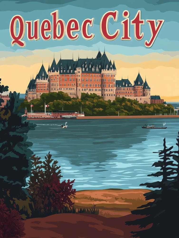 Aihrgdesign A Vintage Travel Poster Of Quebec City