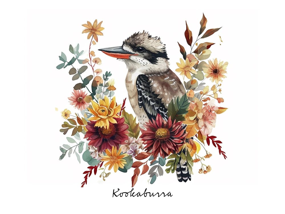 Little Floral Kookaburra 3 Poster
