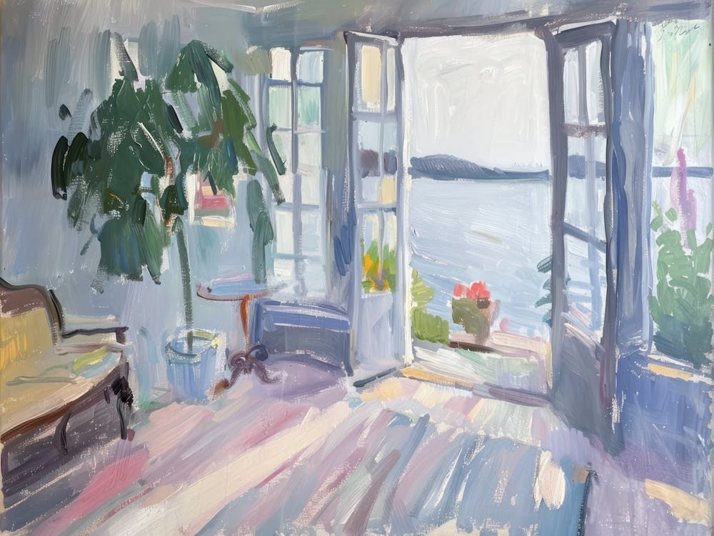 Maritime Melancholy Painting Inspired By Paul Cezanne