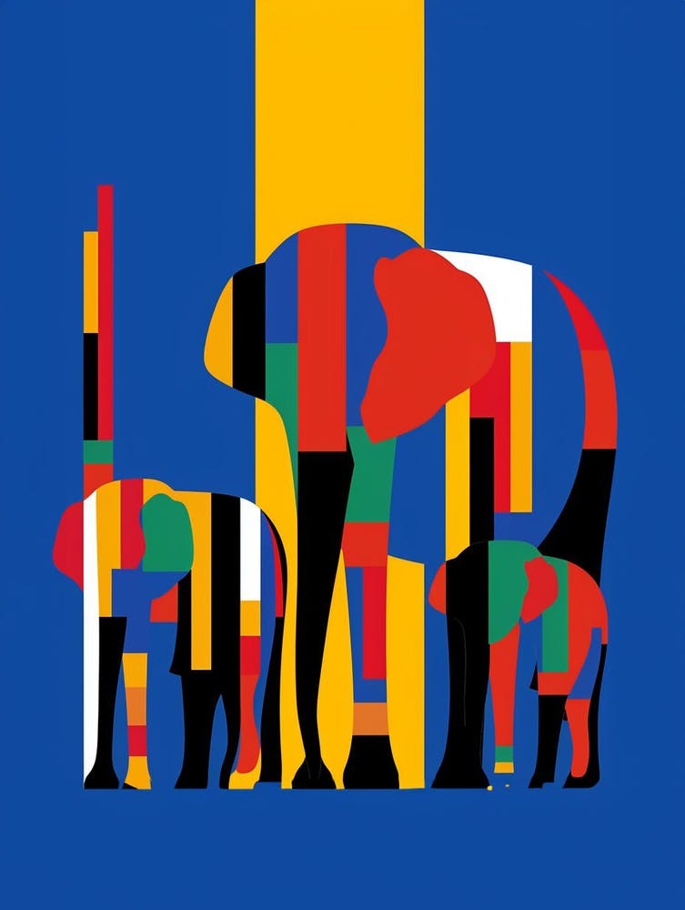 Elephant Abstract Pop Art 10