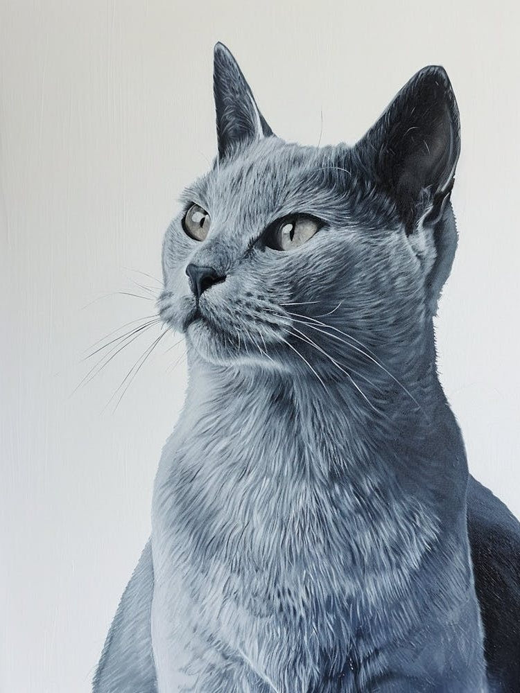 Russian Blue Cat Painting 4