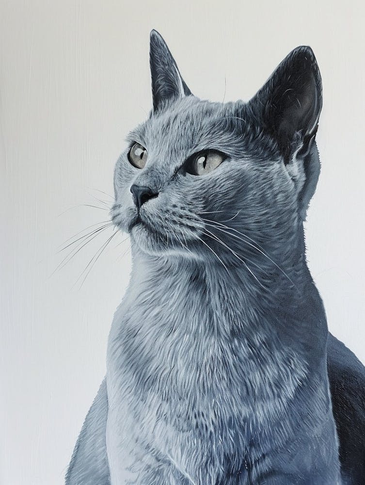 Russian Blue Cat Painting 4