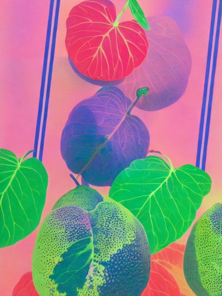 Cherimoya 1 Risograph Retro Poster Fruit