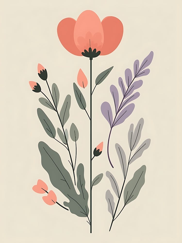 Cozy Hand-Drawn Wildflower Artwork