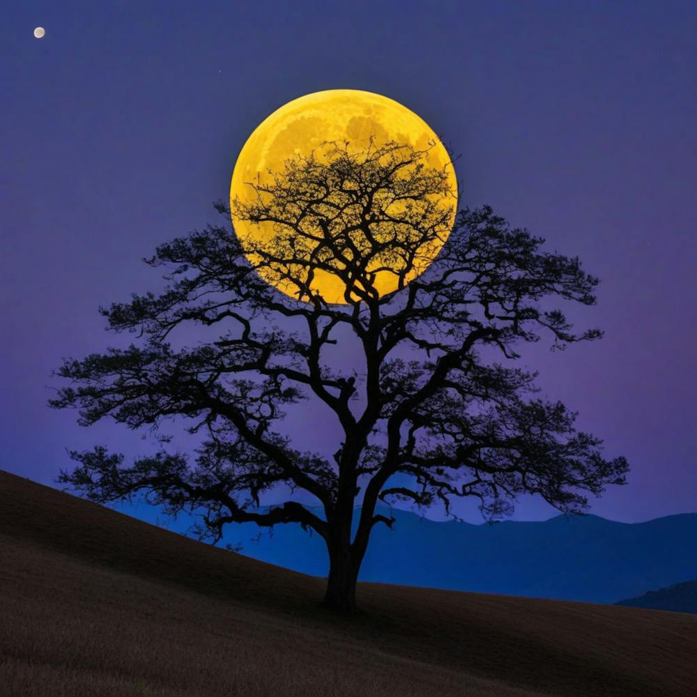Full Moon Over A Tree