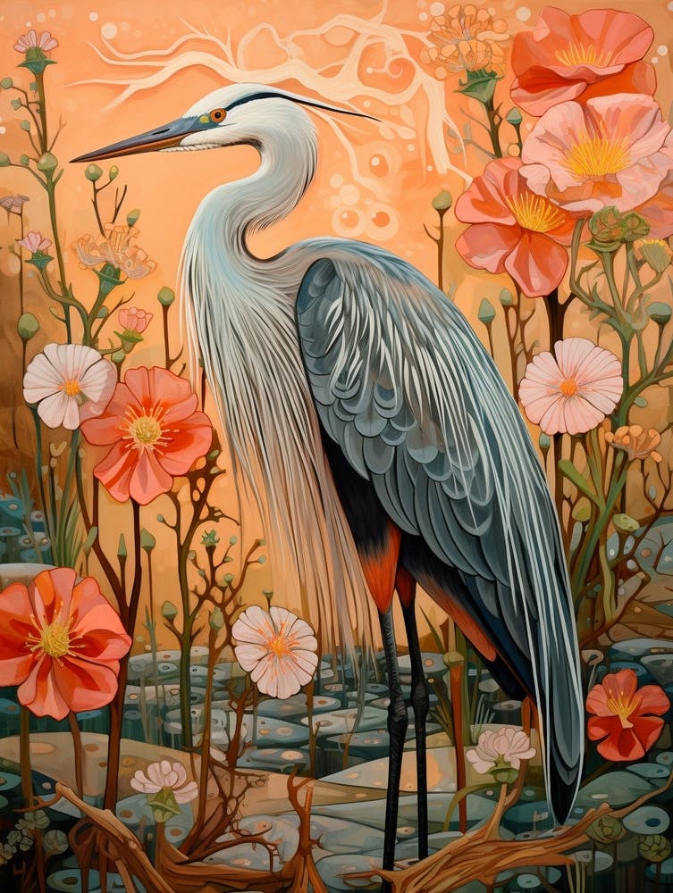 Great Blue Heron 7 Detailed Bird Painting