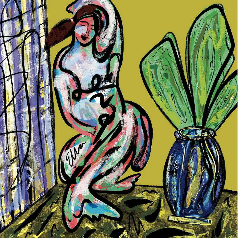 Woman And Plant Square