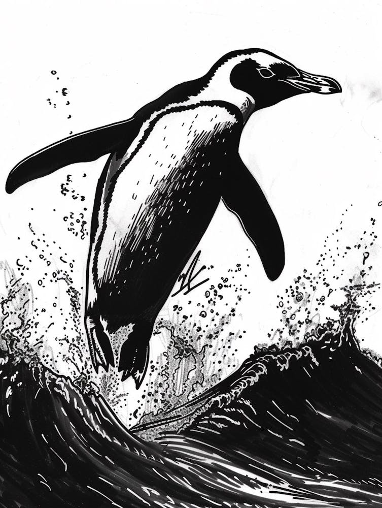 Emperor Penguin Diving Into The Water 3